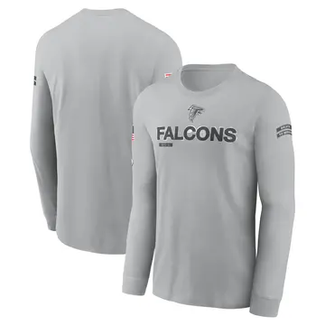 Men's Atlanta Falcons Gray 2024 Salute To Service Long Sleeve T-Shirt