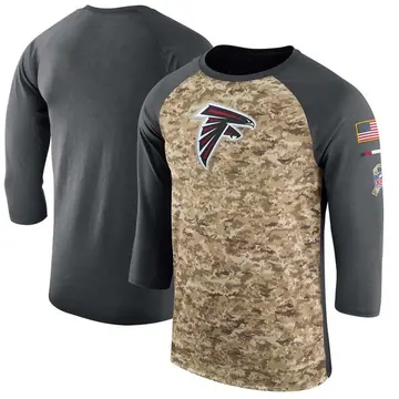 Men's Atlanta Falcons Legend Camo/Anthracite Salute to Service 2017 Sideline Performance Three-Quarter Sleeve T-Shirt