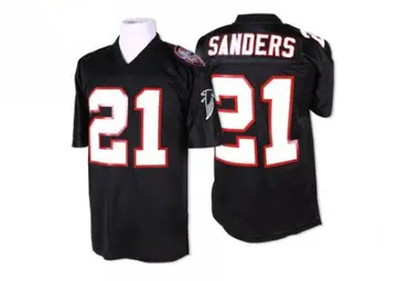Men's Deion Sanders Atlanta Falcons Authentic Black Throwback Jersey
