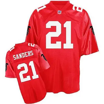Men's Deion Sanders Atlanta Falcons Authentic Red Throwback Jersey