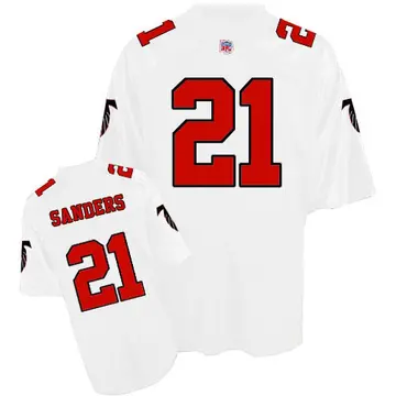 Men's Deion Sanders Atlanta Falcons Authentic White Throwback Jersey
