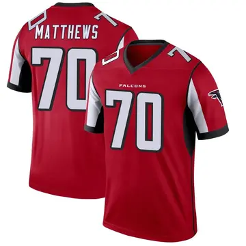 Men's Jake Matthews Atlanta Falcons Legend Red Jersey