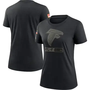 Women's Atlanta Falcons Black 2020 Salute To Service Performance T-Shirt